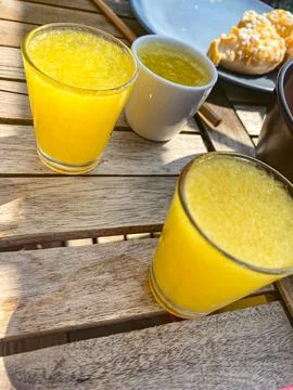 Frozen Yellow Drinks Stock Photos