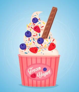 Frozen yogurt cup Stock Illustration