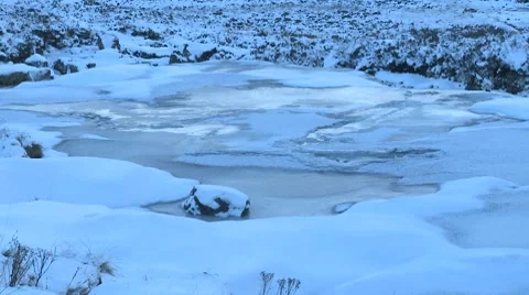 FrozenPond2 Stock Footage 8563323