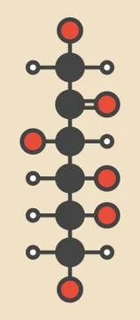 Fructose fruit sugar molecule Stock Illustration