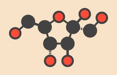 Fructose fruit sugar molecule Stock Illustration