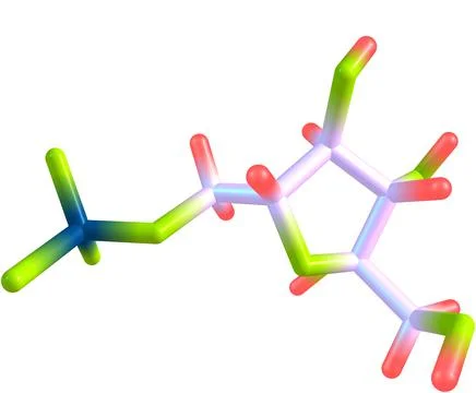 Fructose molecular structure on white background Stock Illustration