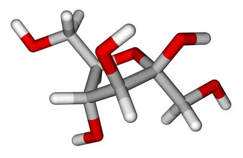 Fructose sticks molecular model Stock Illustration