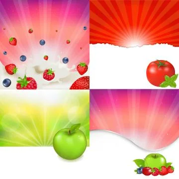 Fruit and berries Stock Illustration