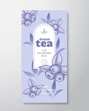 Fruit and Berries Tea Label Template. Abstract Vector Packaging Design Layout Stock Illustration