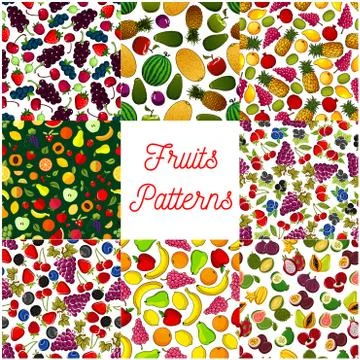 Fruit and berry seamless pattern for food design 스톡 일러스트