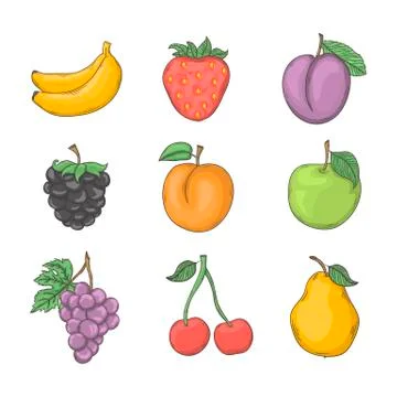 Fruit and berry set Stock Illustration