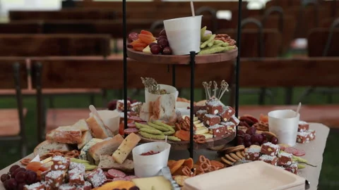 Fruit and Cheese Buffet Stock Footage 254366407