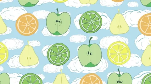 Fruit and clouds Stock Footage 93295773