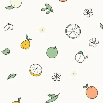 Fruit and Floral Pattern Illustration