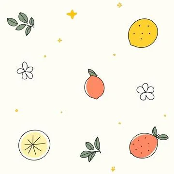 Fruit and Floral Pattern Stock Illustration