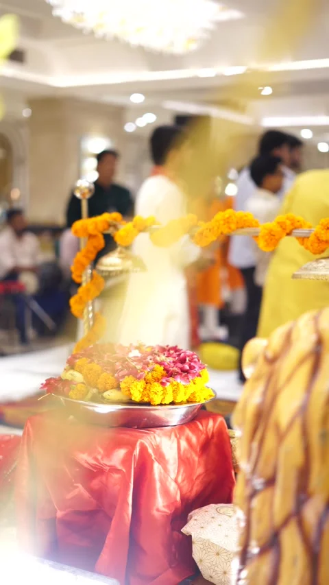 Fruit and Flower Thali Offering for Hindu God Stock Footage 317289824