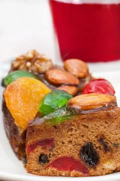 Fruit and nut cake Stock Photos