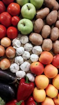 Fruit and vegetable background Stock Photos