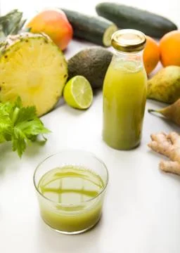 Fruit and vegetable extract Stock Photos