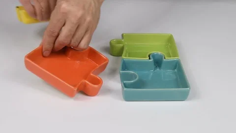 Fruit and vegetable puzzle animation on a white background Stock Footage 125508612
