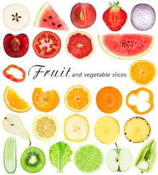 Fruit and vegetable slices Stock Photos