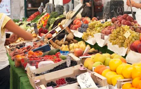Fruit and vegetable stall Stock Photos
