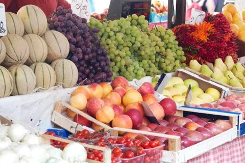 Fruit and vegetable stall Stock Photos