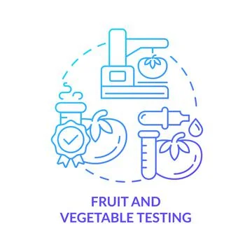 Fruit and vegetable testing blue gradient concept icon Stock Illustration