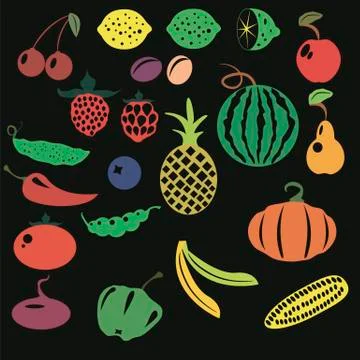 Fruit and vegetables Stock Illustration