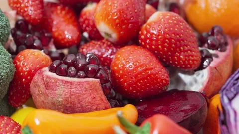 Fruit And Vegetables-Macro Slow Motion Vídeo Stock 335447892