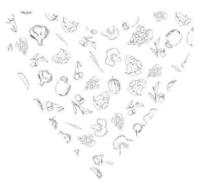 Fruit and vegetables pattern Stock Illustration