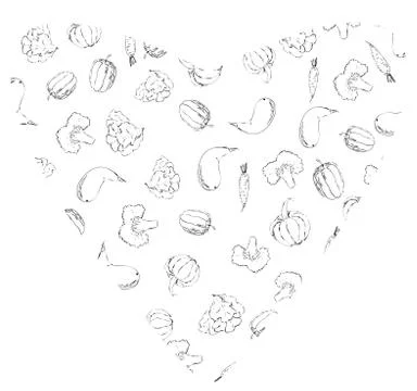 Fruit and vegetables pattern Stock Illustration
