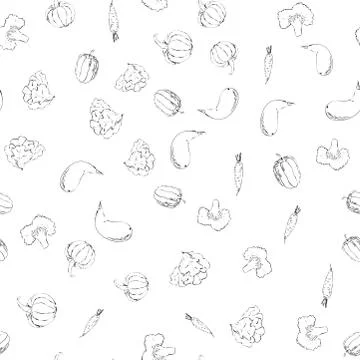 Fruit and vegetables seamless pattern Illustrazione stock