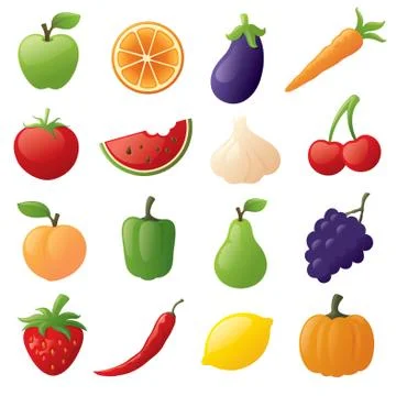 Fruit and veggies Stock Illustration