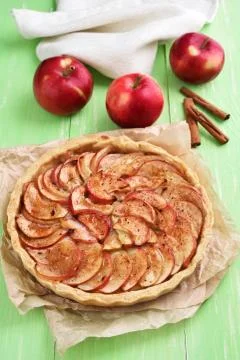 Fruit apple pie Stock Photos