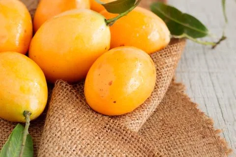 Fruit of asian on wooden. Stock Photos