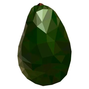 Fruit avocado low poly style. Delicious avocado polygonal geometric vector 스톡 일러스트