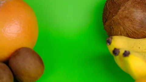 Fruit background and green background Stock Footage 155784083