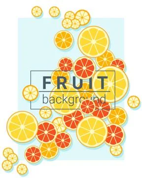 Fruit background with oranges Stock Illustration