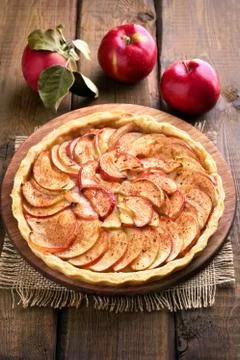 Fruit baking apple pie Stock Photos