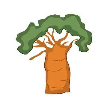 Fruit baobab tree cartoon vector illustration Stock Illustration