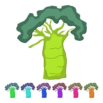 Fruit baobab tree vector cartoon graphic Stock Illustration
