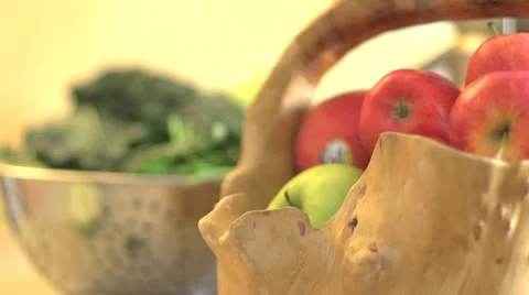Fruit basket closeup pan Stock Footage 43444322