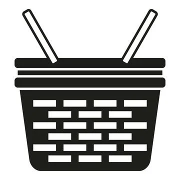 Fruit basket icon simple vector. Picnic wicker Stock Illustration