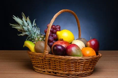 Fruit basket Stock Photos