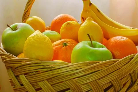 Fruit basket Stock Photos