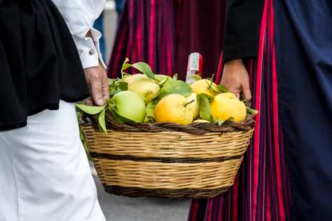 Fruit basket Stock Photos