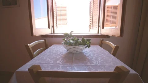 Fruit basket on the table Stock Footage 86749794