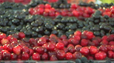 Fruit in baskets at Farmer's Market Stock Footage 7765461