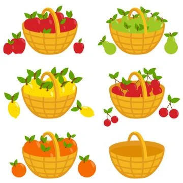 Fruit baskets. Vector Illustration Stock Illustration