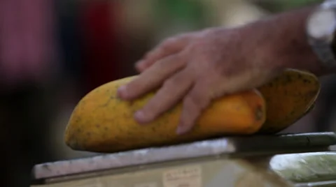 Fruit being weighted Video stock 32403225