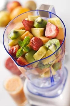 Fruit in blender Stock Photos