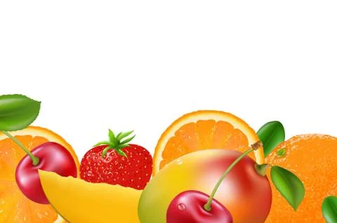 Fruit border Stock Illustration