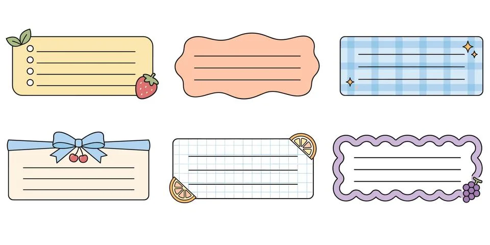 Fruit Bow Banner Label Bundle Stock Illustration